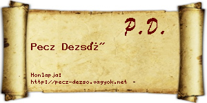Pecz Dezső névjegykártya